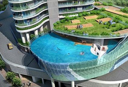 مسابح على شرفات برج Aquaria Grande